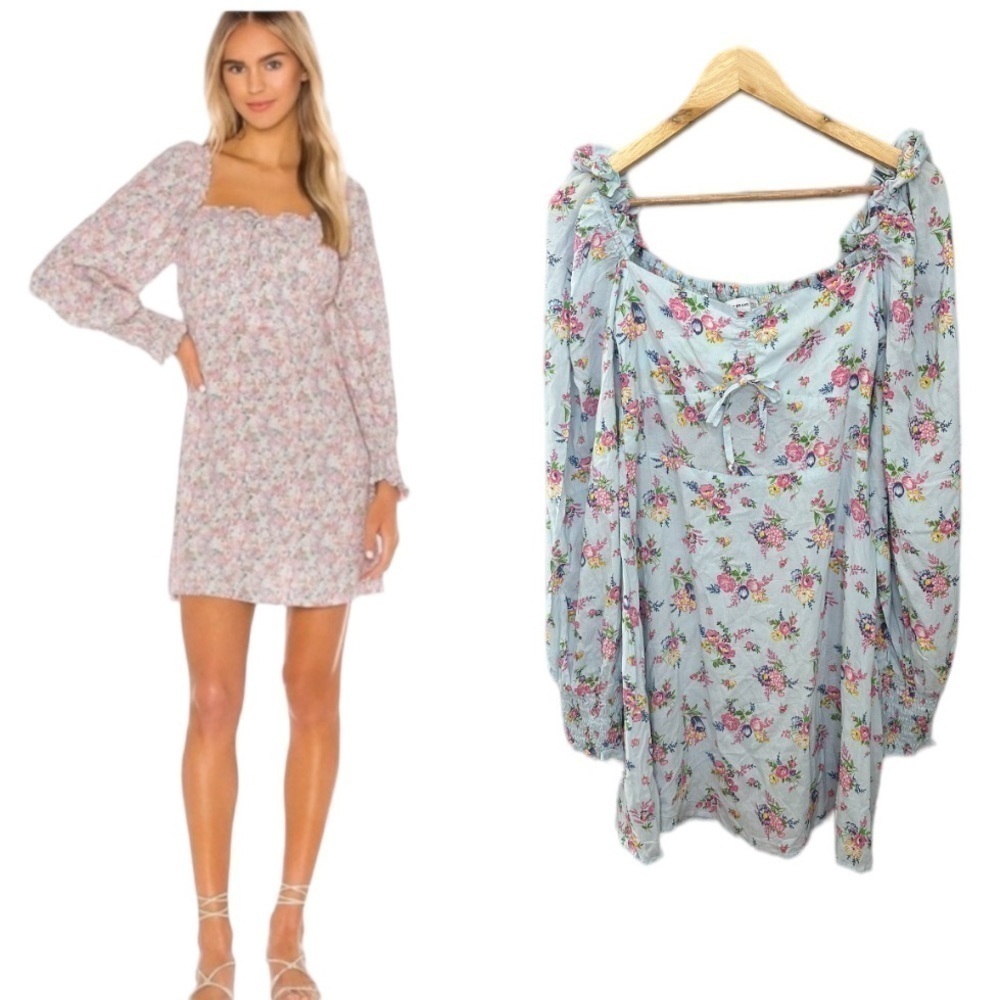 NWT Faithful the Brand Ira Mini Dress Juliet Floral Blue M